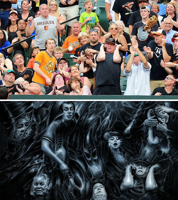 Fans Reacting To A Baseball