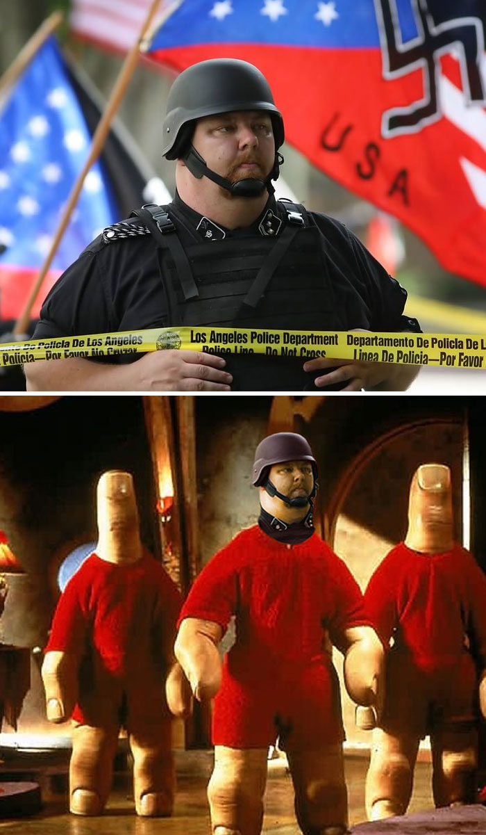 No Chin White Supremacist At A Rally