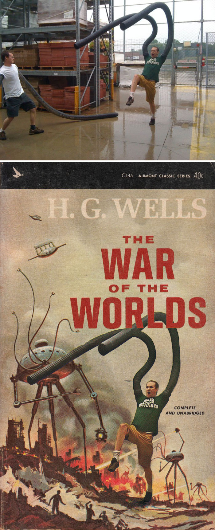 Men Having Fun In A Garden Centre