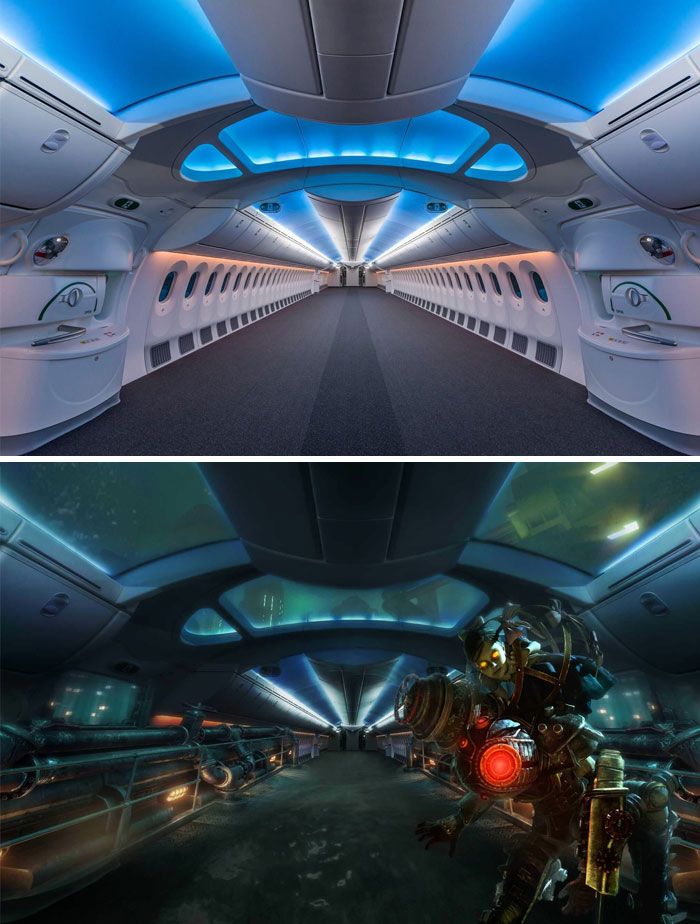 The Inside Of An Empty Boeing 787