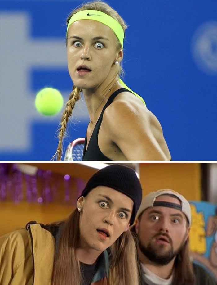 This Tennis Player Mid-Game