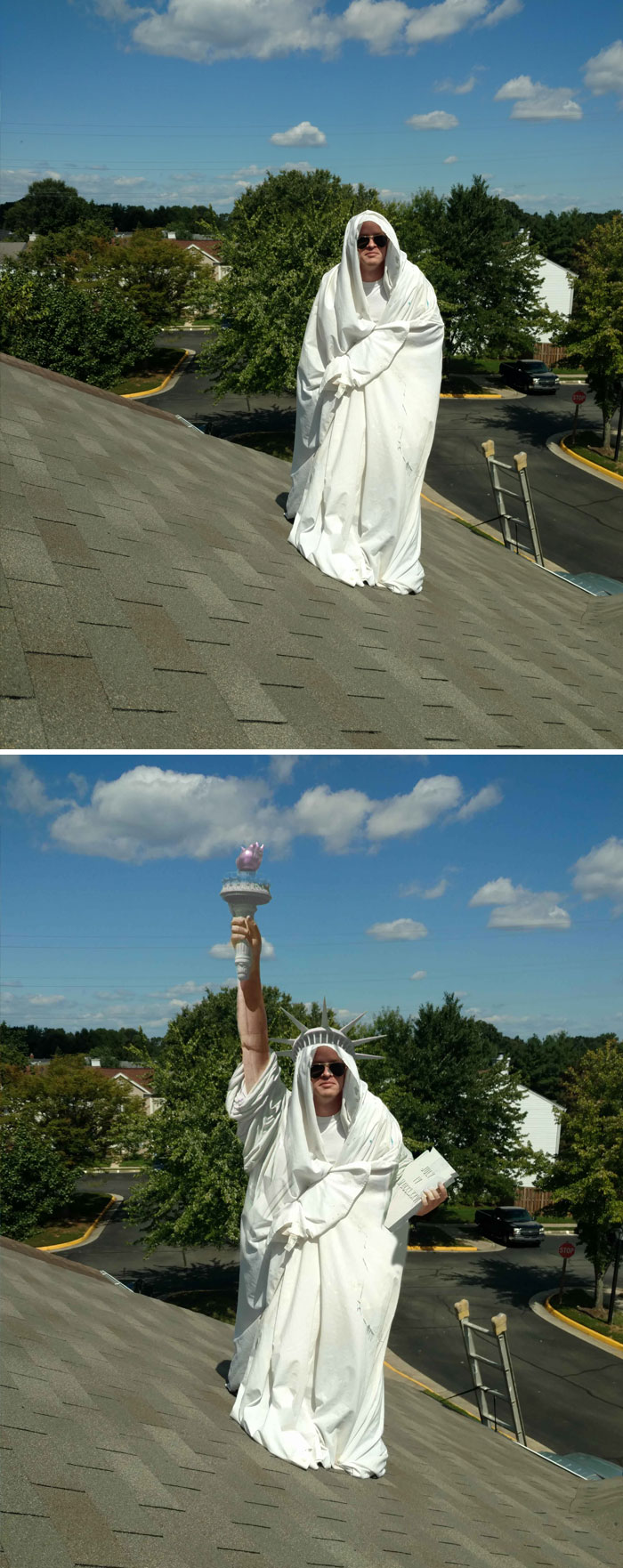 My Brother Protecting Himself From A Bees Nest