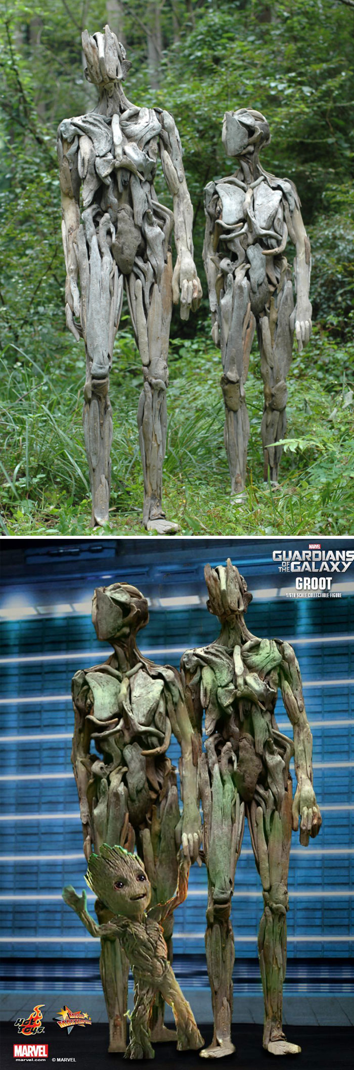 These Life-Size Body Wood Sculptures