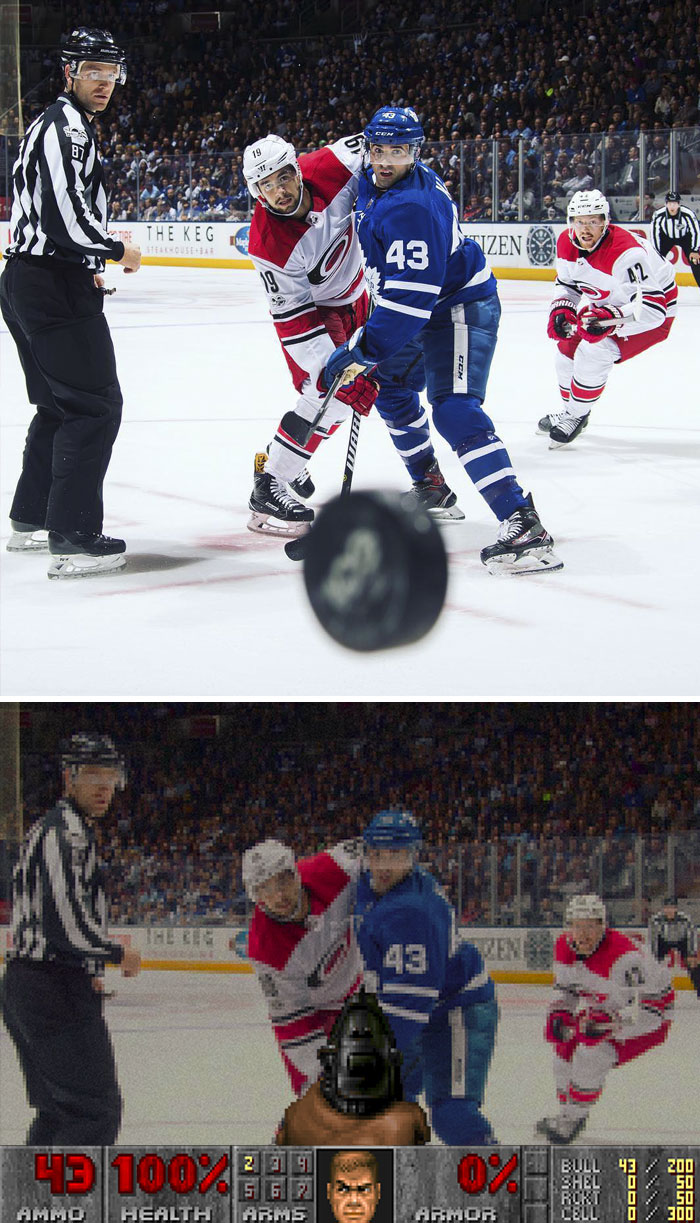 This Shot From The Leafs-Hurricanes Game By Mark Blinch