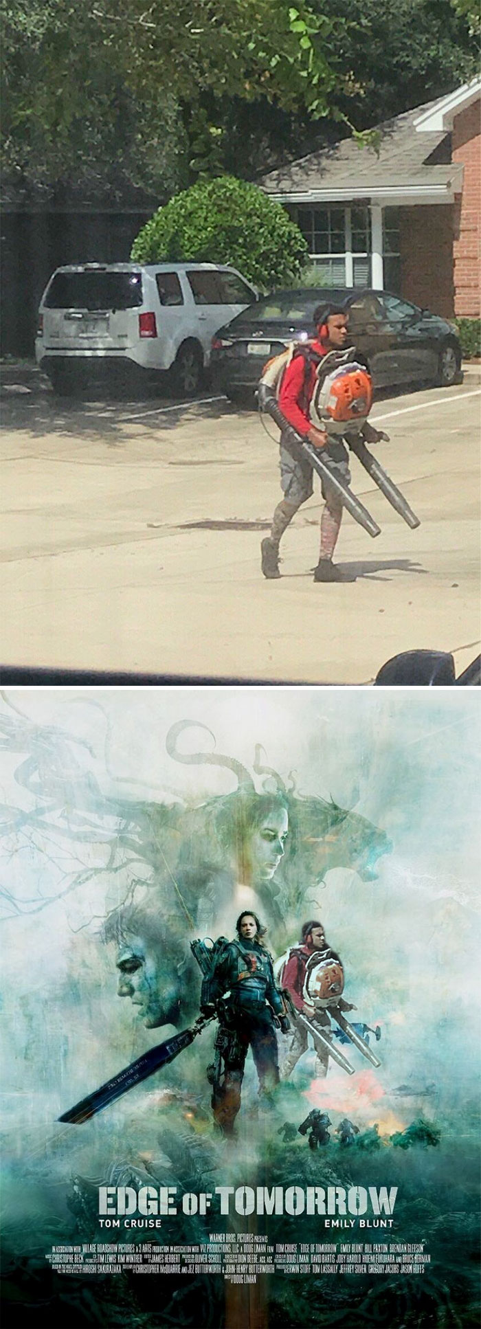 Duel Wielding Leaf Blower Man