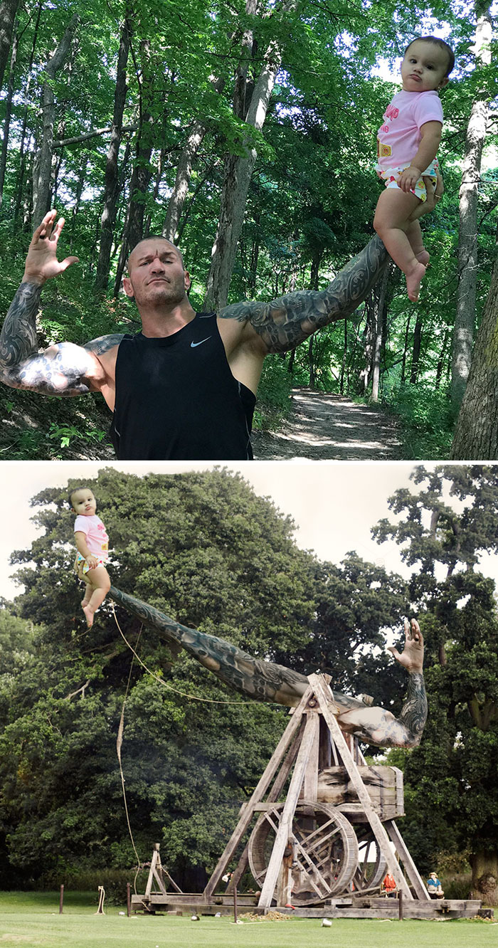 Randy Orton Holding His Baby