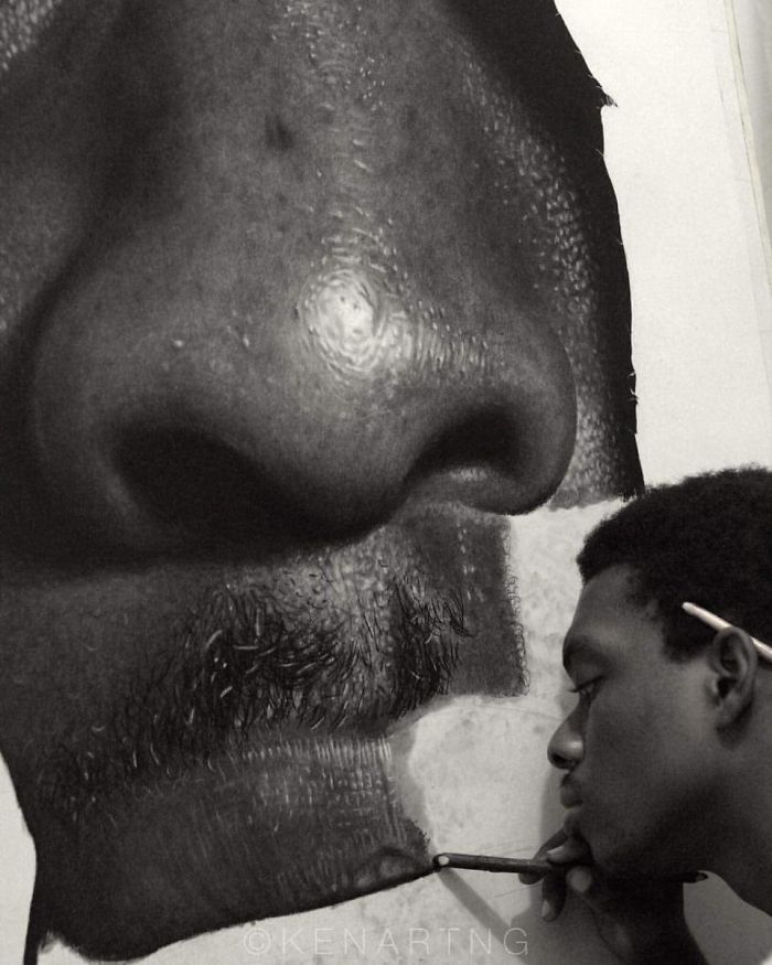 This Nigerian Artist's Artworks Are So Realistic It's Hard To Believe He Used Nothing More Than A Pencil