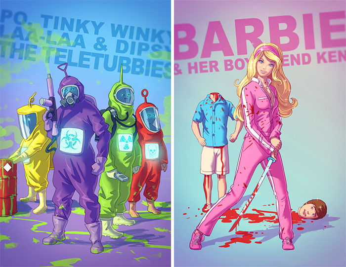 Our Beloved Childhood Characters Turned Into Tarantino-Like Monsters By Sylvain Sarrailh