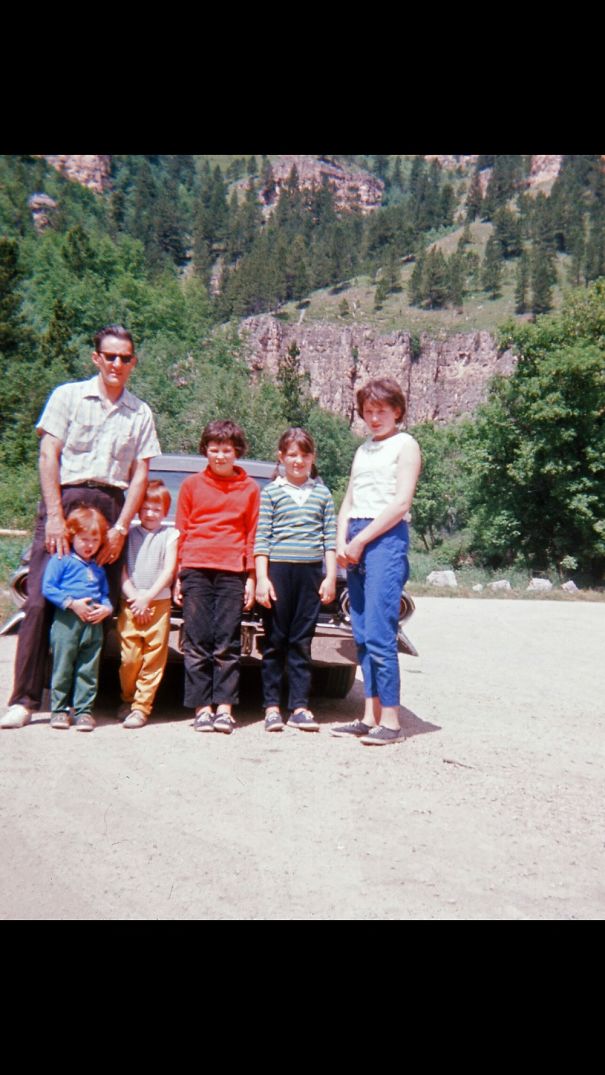 My Dad And His 5 Girls, Age 3 To 12 On S Trip Out West.