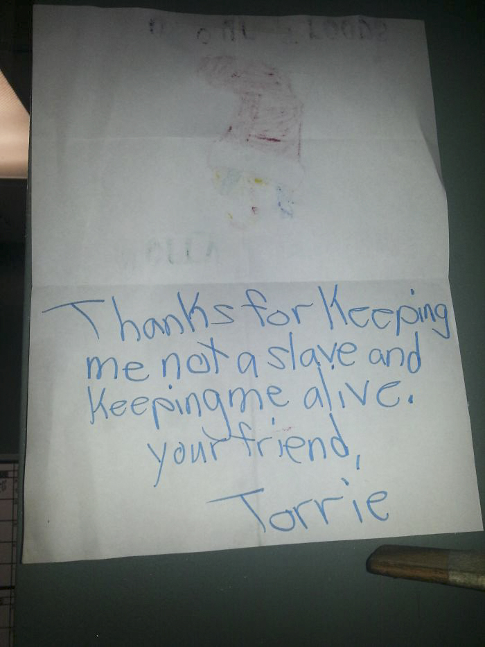 I'm On An Air Force Base In Korea, We Got Christmas Cards From School Kids Last Year And This One Is Hanging In The Office