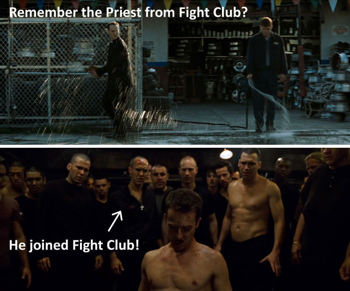 The Priest In 'Fight Club' Eventually Joins In