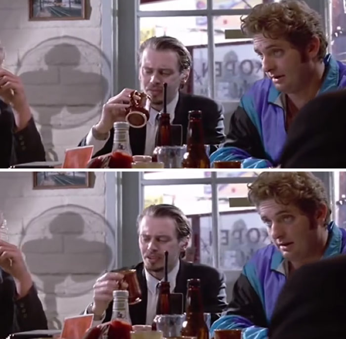 In Reservoir Dogs, Before Mr. Pink Gives His Opinion On Tipping, You Can See Him Being Annoyed That His Cup Of Coffee Hasn't Been Refilled