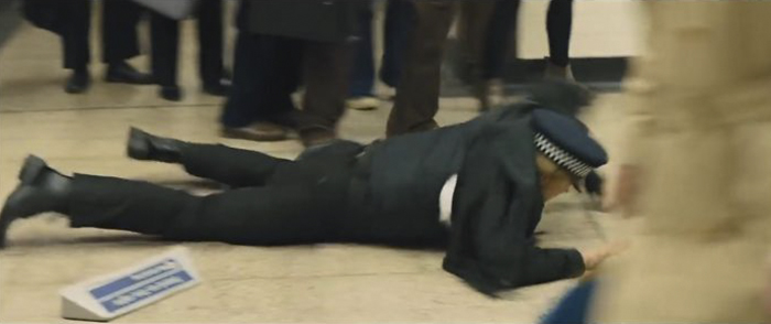 In Skyfall, When Silva Is Escaping Through The Underground, He Slides Down Between Two Escalators, An Area That Is Usually Blocked By Signs To Prevent This Happening. These Signs Are Over The Floor When Silva Reaches The Bottom, Showing That Someone Had Previously Removed Them To Aid His Escape