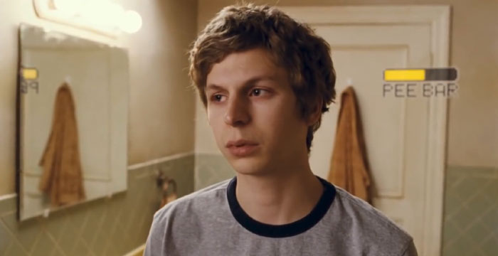 In Scott Pilgrim Vs The World, The Pee Bar Animation Is Reflected In The Mirror