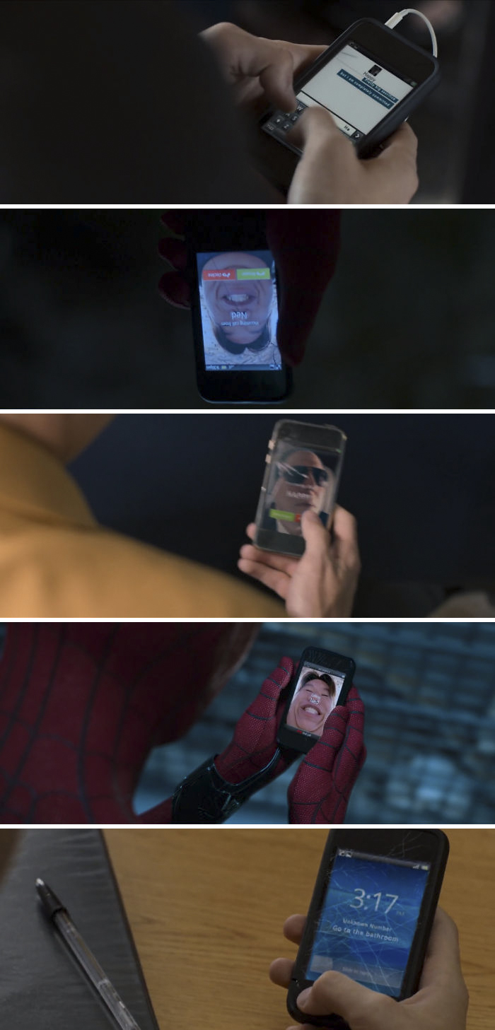 In Spiderman: Homecoming (2017), Peter's Phone Progressively Gets More And More Cracked After Each Battle