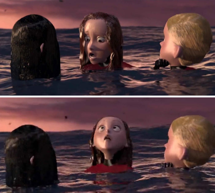 After The Plane Is Blown Up In The Incredible, Helen (Elastigirl) Knows The Plane Debris Is Going To Fall On Them Due To Seeing The Reflection In The Water