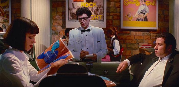 In Reservoir Dogs, Mr Pink (Played By Steve Buscemi) Famously Protests The Culture Of Tipping Waitresses. In Pulp Fiction, Buscemi Cameos As Buddy Holly, A Waiter