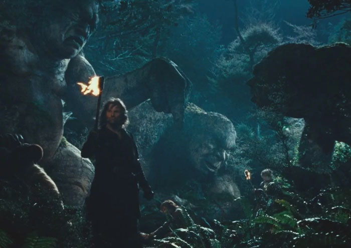 LOTR The Stone Trolls From The Hobbit Are In This Scene Of The Fellowship Of The Ring