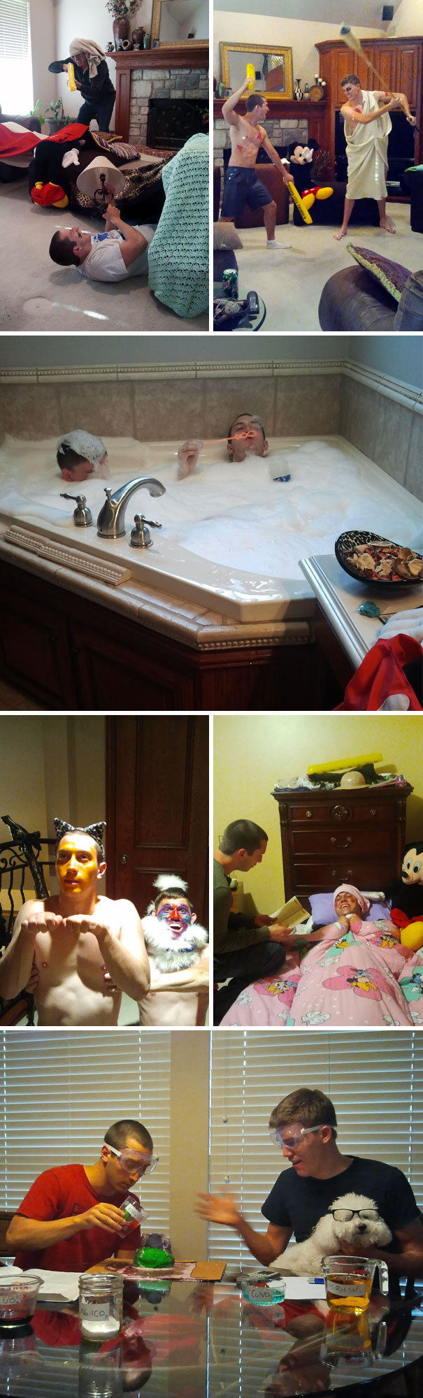 My Friend And I Were House-Sitting And The Owners Asked Us If We Were Doing Anything Fun. Queue The Man-Child Photo Shoot