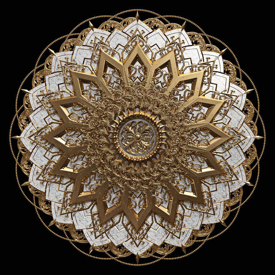 I Reimagined Traditional Mandala & Geometric Patterns As 3d Illustrations