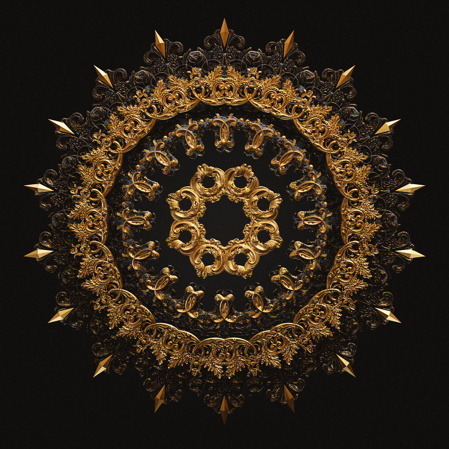 I Reimagined Traditional Mandala & Geometric Patterns As 3d Illustrations