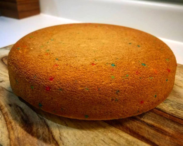 The Roundness Of This Confetti Cake