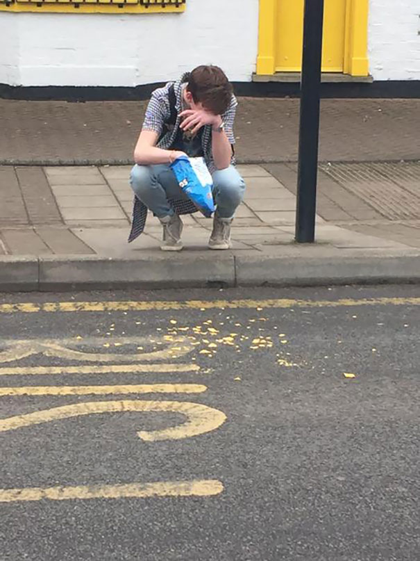 He Dropped His Doritos On The Road