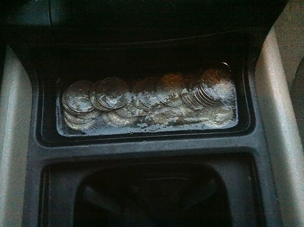 Yesterday I Spilled Water Into My Coin Tray. Today I Go To Feed The Meter