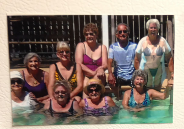 My Grandpa Kept Telling Me That He Had 8 "Gal Pals" At His Senior Home. I Didn't Believe Him Until I Saw This Picture Hanging Up On His Fridge