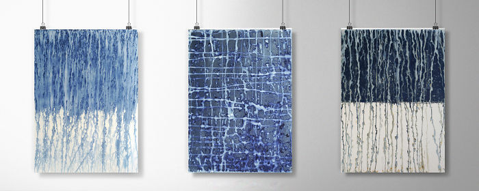 I Capture The Pattern Of The Rain Using Cyanotype