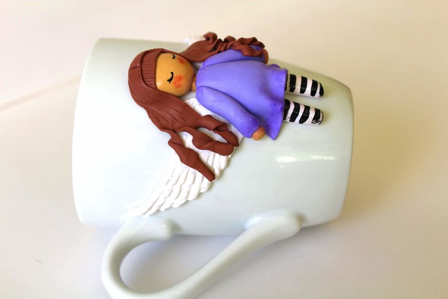 I Create Beautiful And Cute Polymer Clay Decorated Mugs
