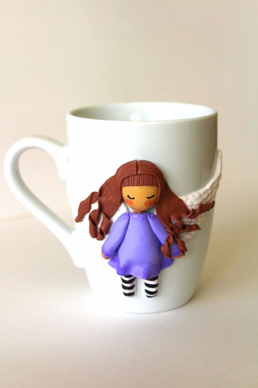 I Create Beautiful And Cute Polymer Clay Decorated Mugs