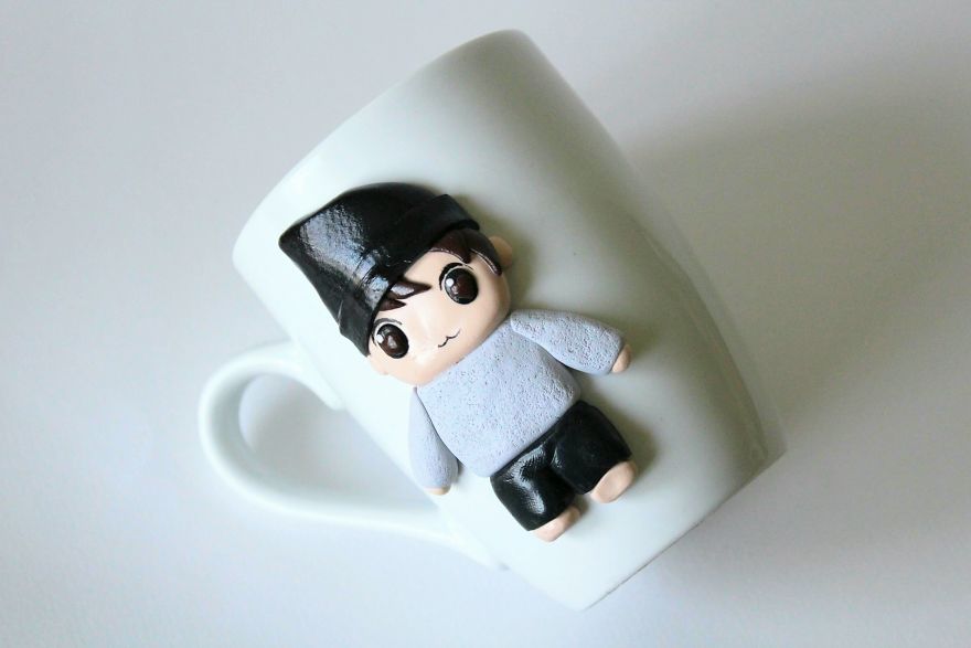 I Create Beautiful And Cute Polymer Clay Decorated Mugs