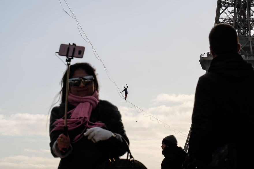I Shot The World Record Of Urban Highline On The Eiffel Tower