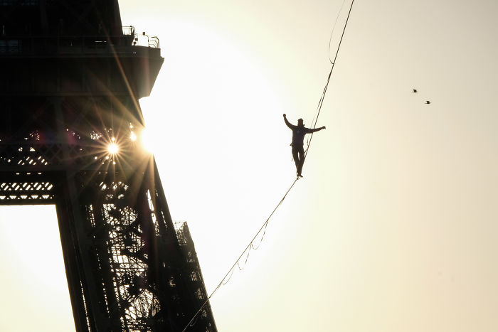 I Shot The World Record Of Urban Highline On The Eiffel Tower