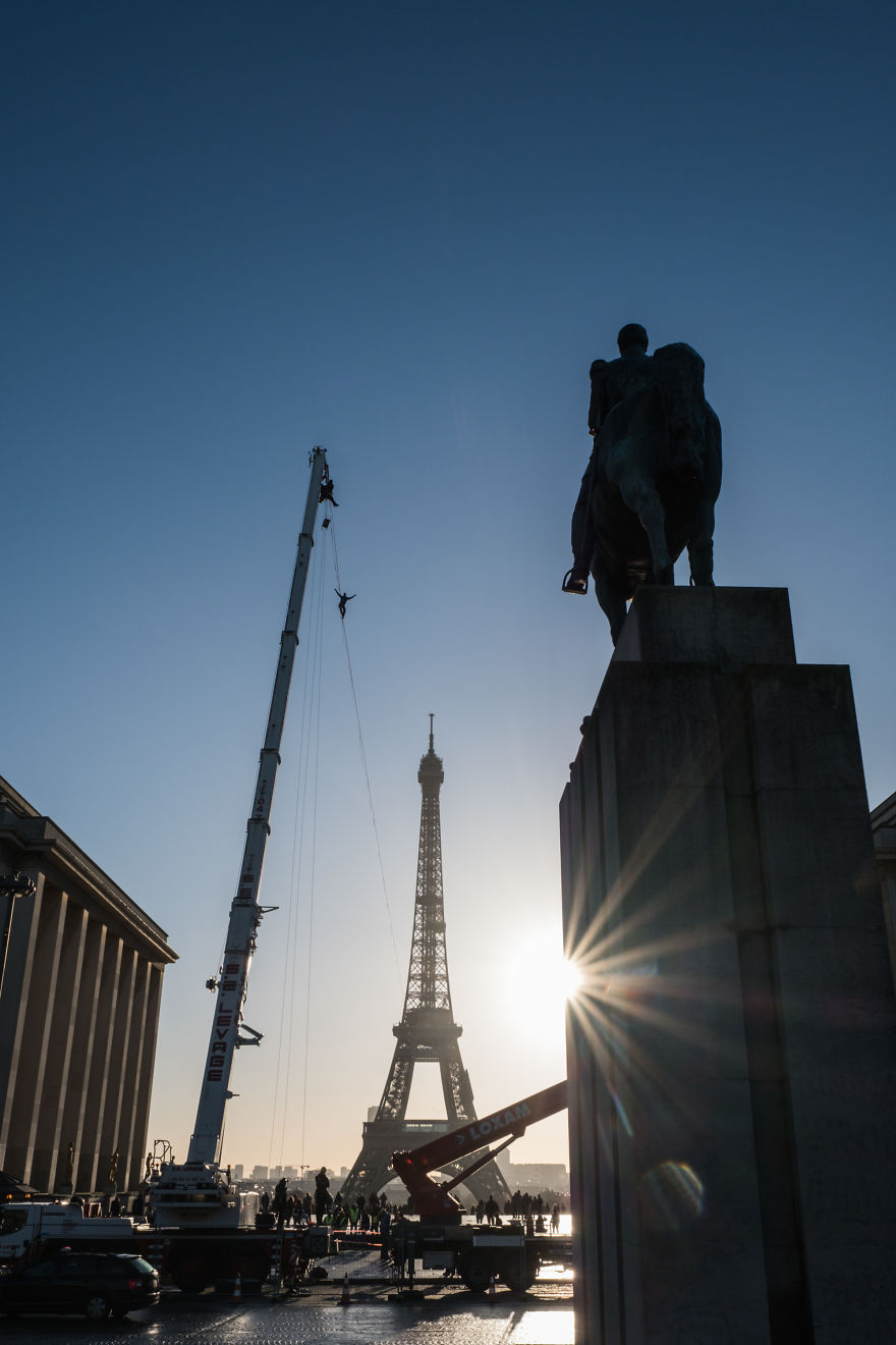 I Shot The World Record Of Urban Highline On The Eiffel Tower