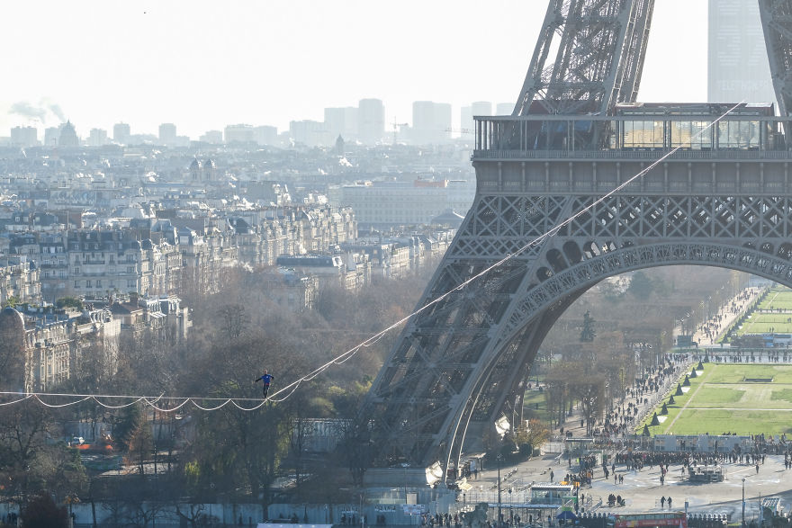 I Shot The World Record Of Urban Highline On The Eiffel Tower