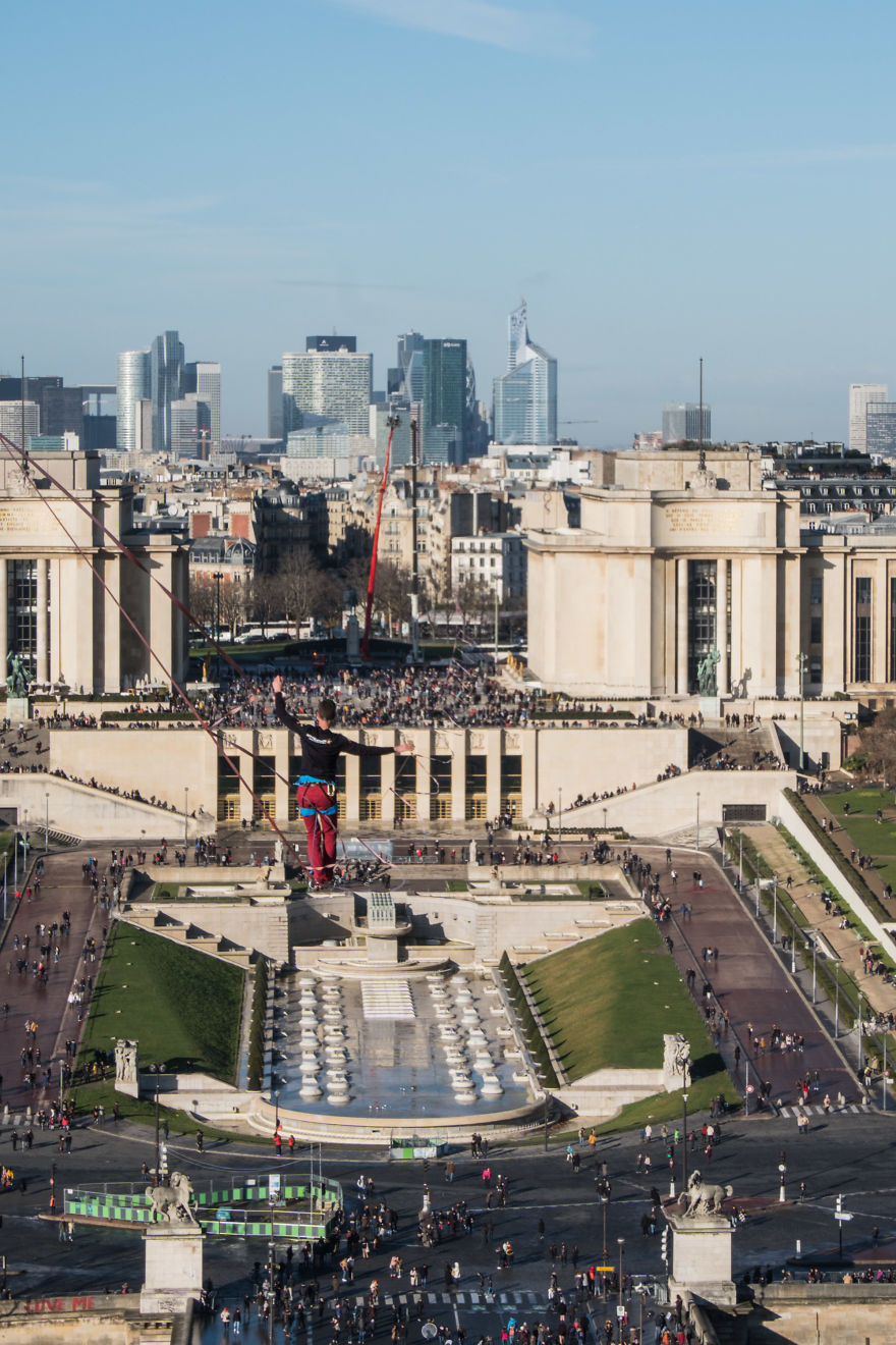 I Shot The World Record Of Urban Highline On The Eiffel Tower