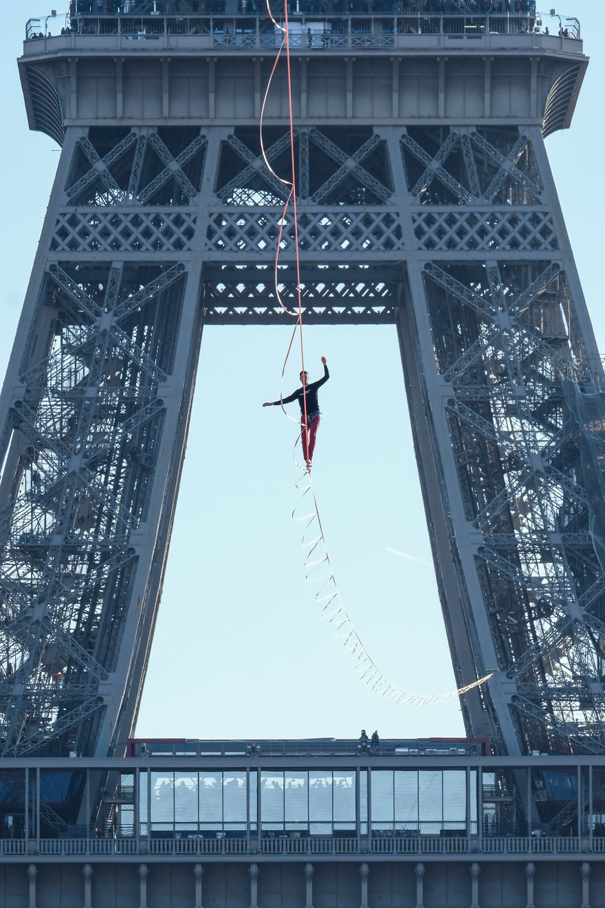 I Shot The World Record Of Urban Highline On The Eiffel Tower
