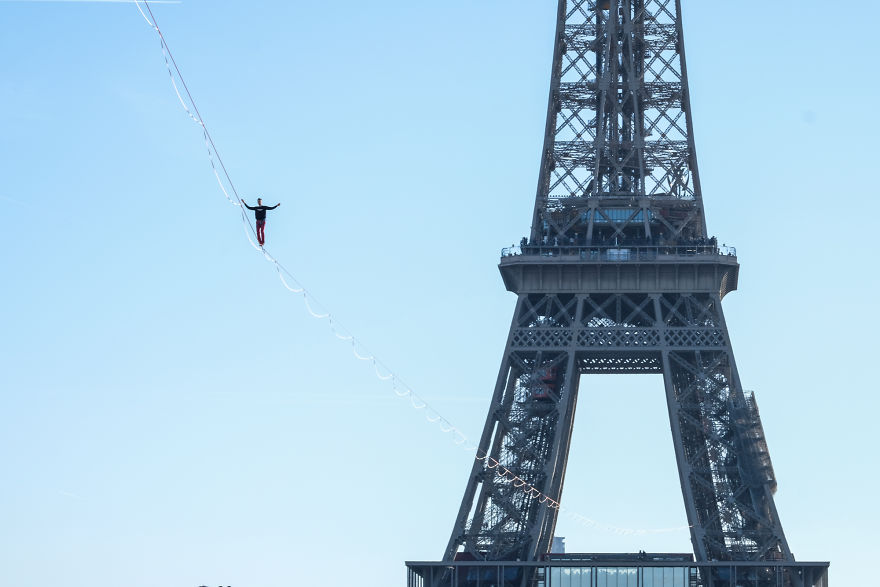 I Shot The World Record Of Urban Highline On The Eiffel Tower