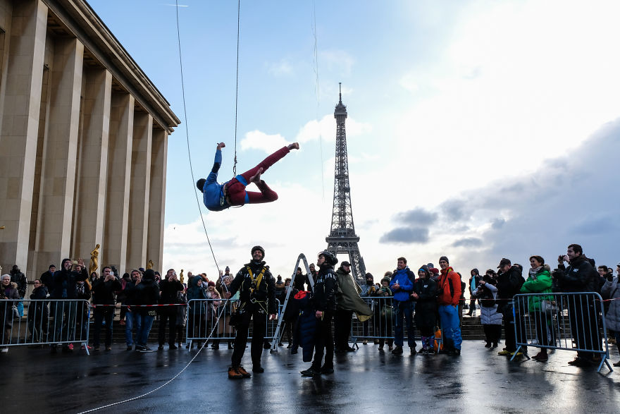 I Shot The World Record Of Urban Highline On The Eiffel Tower