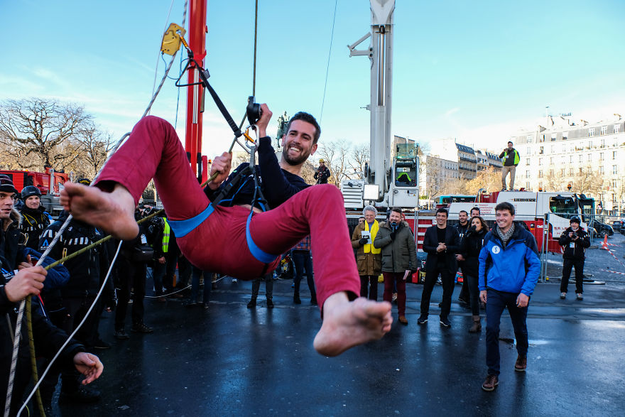 I Shot The World Record Of Urban Highline On The Eiffel Tower