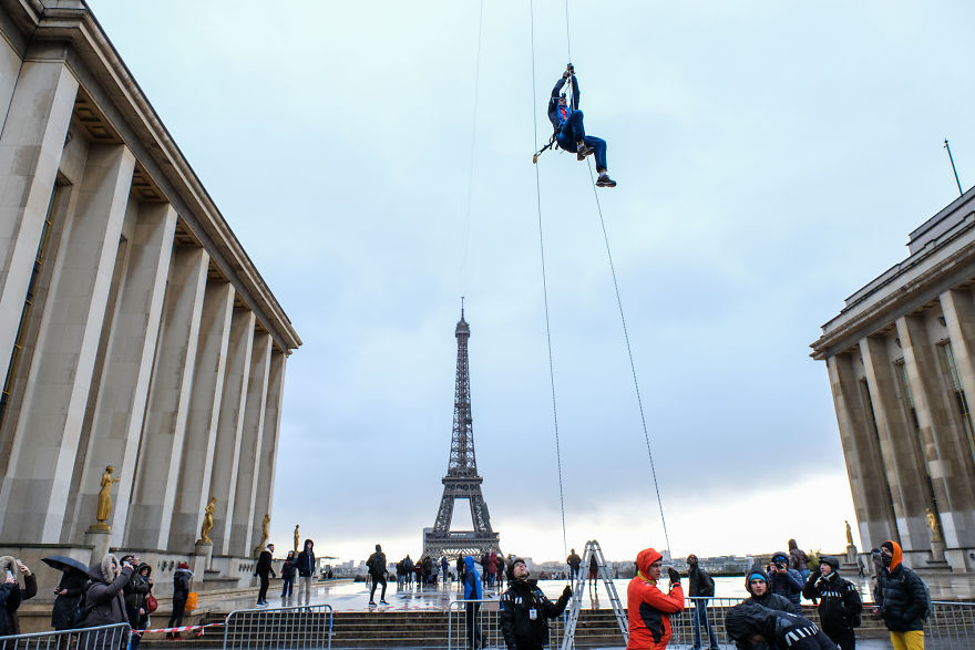 I Shot The World Record Of Urban Highline On The Eiffel Tower