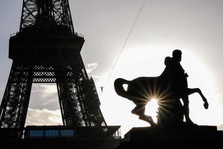 I Shot The World Record Of Urban Highline On The Eiffel Tower