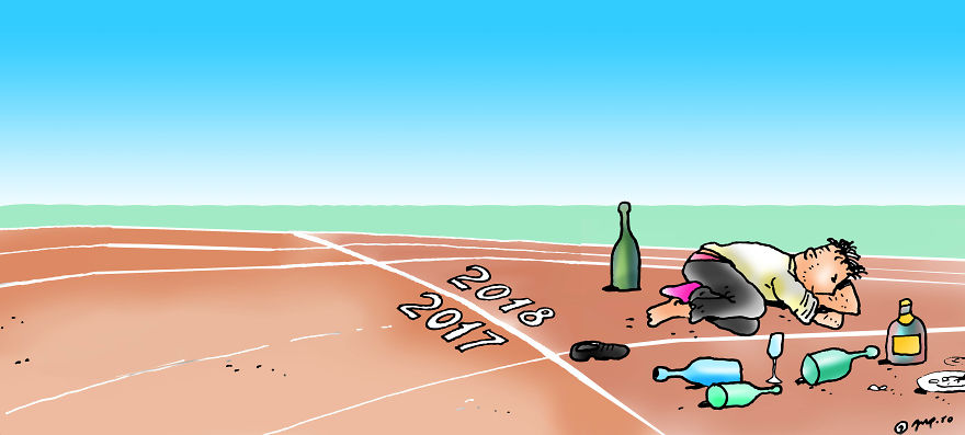 Two Cartoons About The New Year - Before And After