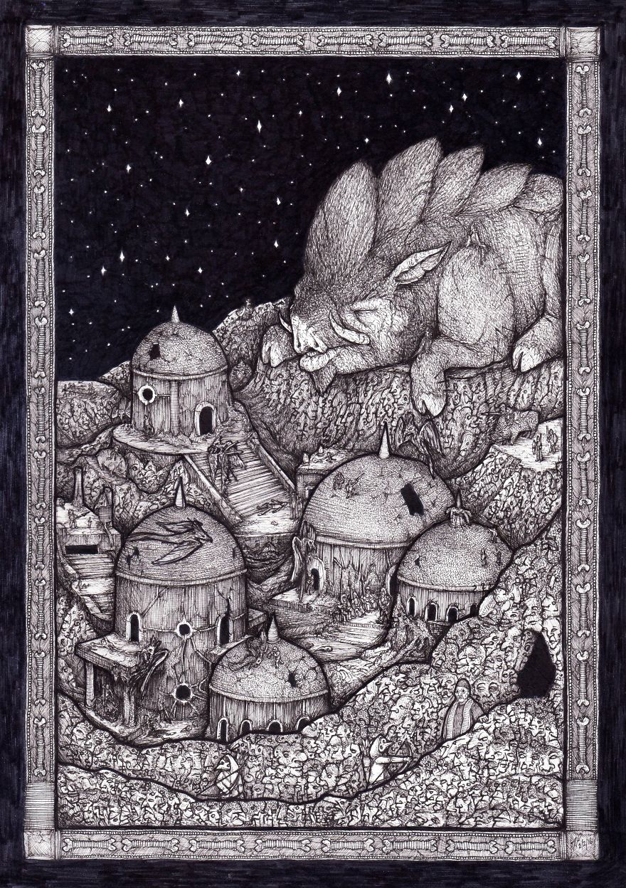 18 Awesomely Detailed Dark Fantasy Drawings