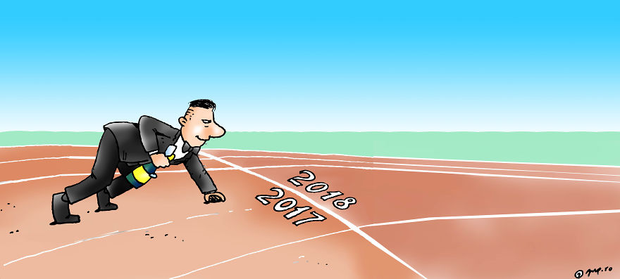 Two Cartoons About The New Year - Before And After