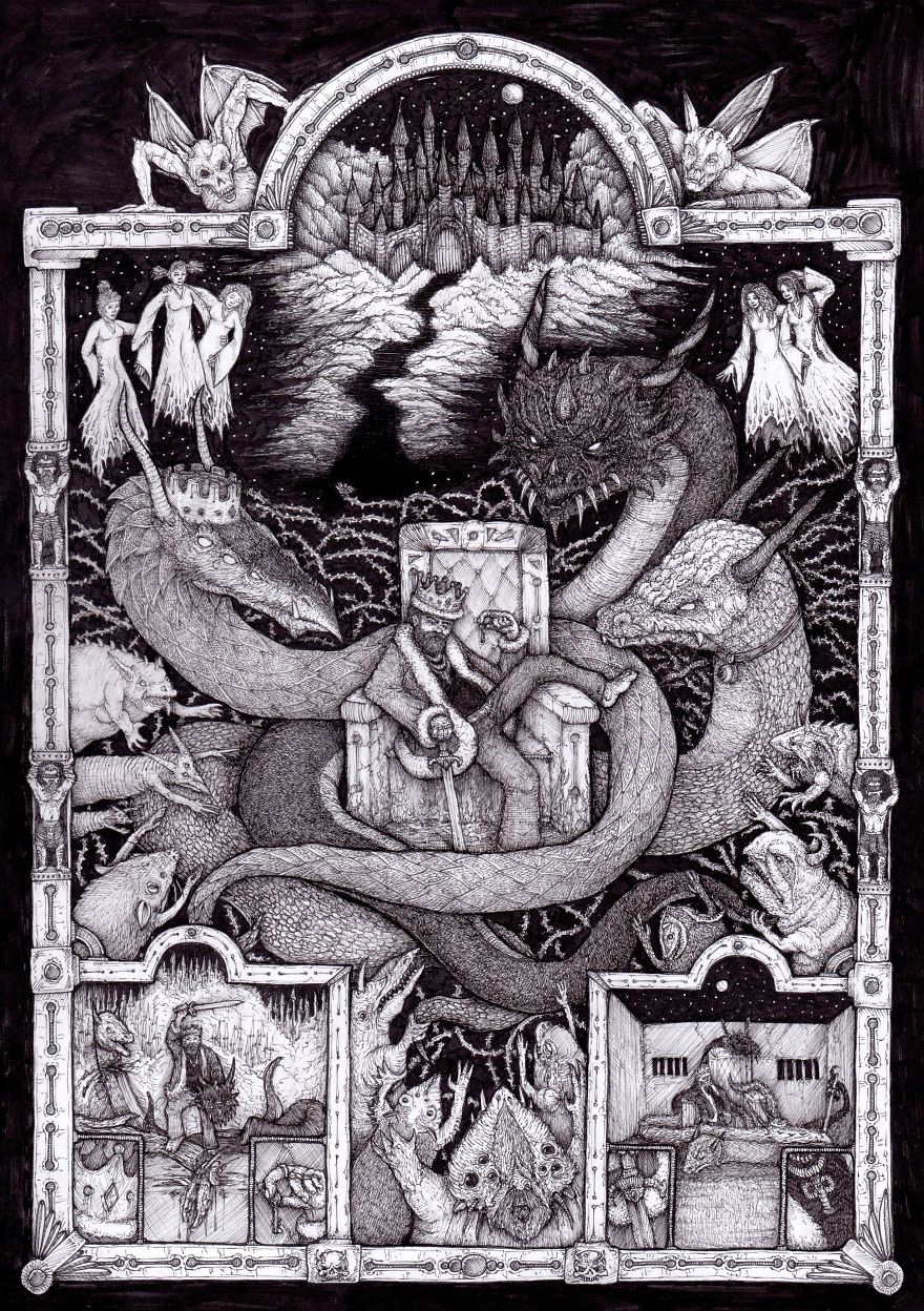 18 Awesomely Detailed Dark Fantasy Drawings