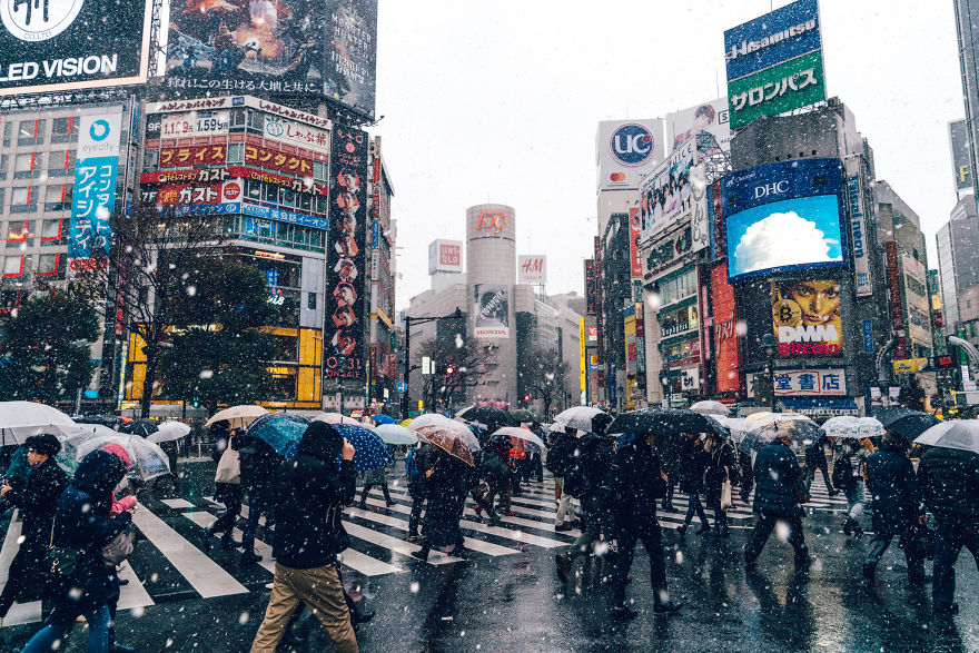 Snowy Shibuya, Tokyo