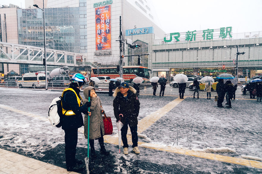 Snowy Shinjuku, Tokyo